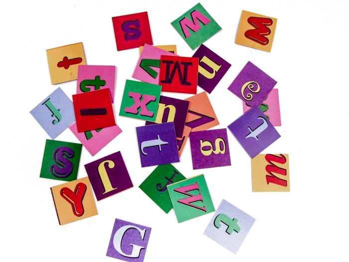 Alphabet Paper Squares