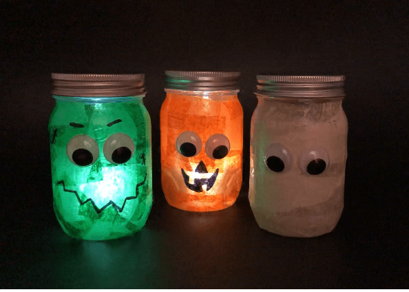 Spooky Mason Jars - J&J Crafts